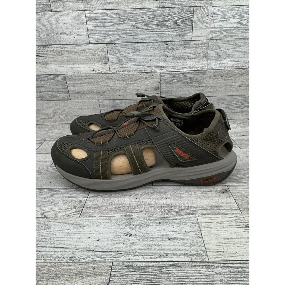 Teva Water Sandals Hiking Sport Quick Dry Breathable Men Size 9‎ Brown Gray